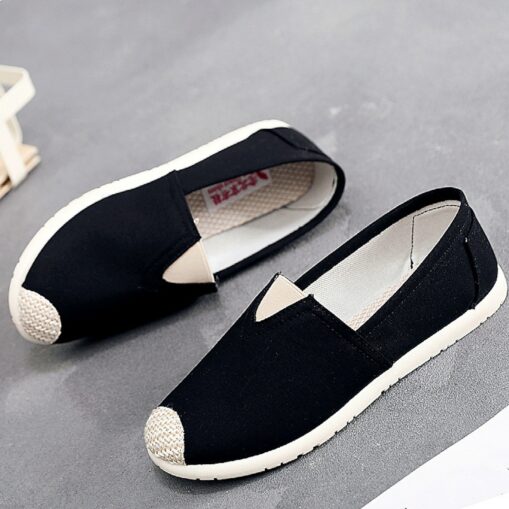 Women's Flats Slip-Ons Comfort Shoes Daily Striped Flat Heel Round Toe Casual Sweet Canvas Loafer cherry Bear star 2025 - Image 2