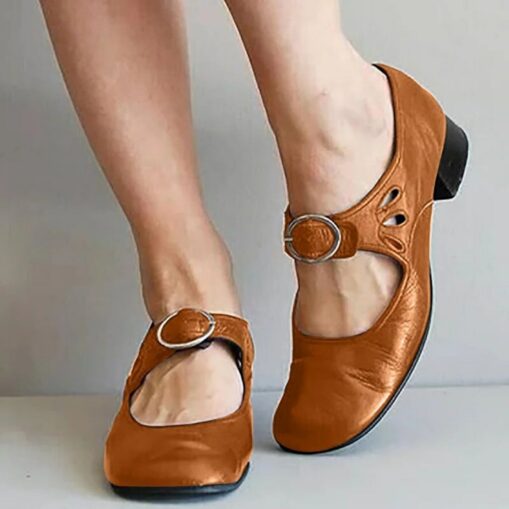 Women's Vintage Mary Jane Shoes with Buckle Strap – Retro Comfort Low-Heel Shoes for Everyday Casual Wear 2025 - Image 2