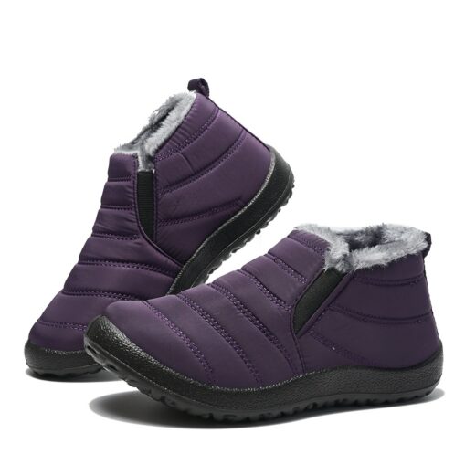 Men's Women's Waterproof Winter Ankle Boots - Warm Fur Lined Slip-On Shoes for Outdoor Activities 2025 - Image 7