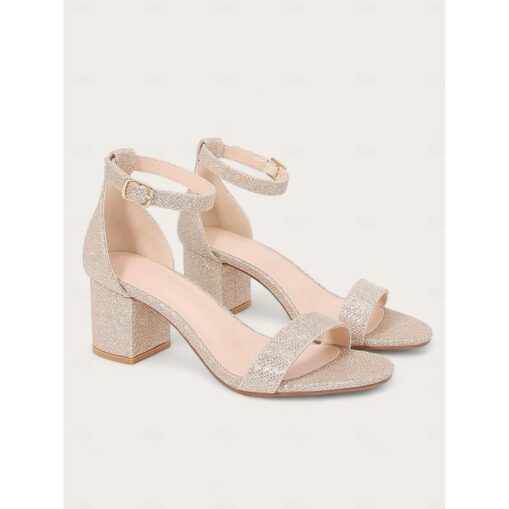 Women's Elegant Nude Ankle Strap Heeled Sandals for Dress Occasions 2025 - Image 2