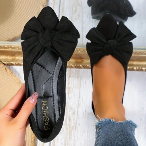 Women's Elegant Bowknot Pointed Toe Flats – Stylish Slip-On Loafers for Casual, Office, and Party Wear 2025 - Image 2