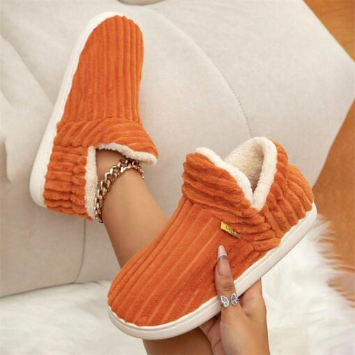 Women's Pink Plush Indoor Slippers with Fleece Lining – Cozy Non-Slip Winter House Shoes for Home Comfort 2025 - Image 5