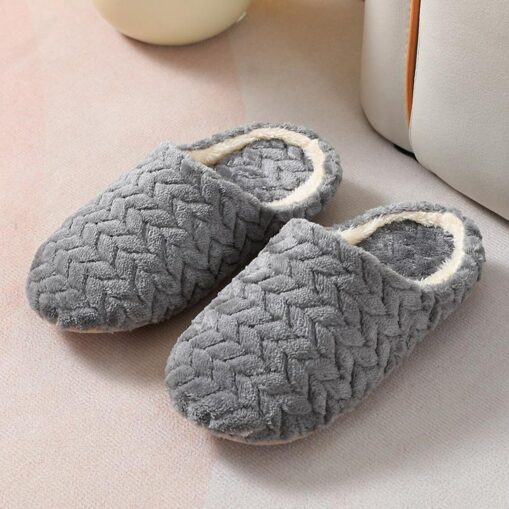 Women's Slippers Fuzzy Slippers Fluffy Slippers House Slippers Warm Slippers Home Daily Solid Color Winter Flat Heel Round Toe Casual Comfort Minimali