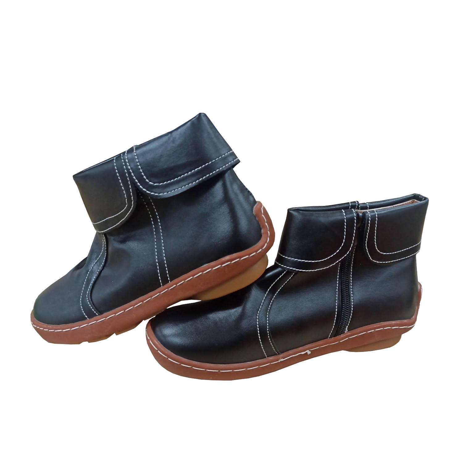 Women's Boots Plus Size Solid Colored Booties Ankle Boots Flat Heel Round Toe PU Wine Black Brown 2025 - Image 3