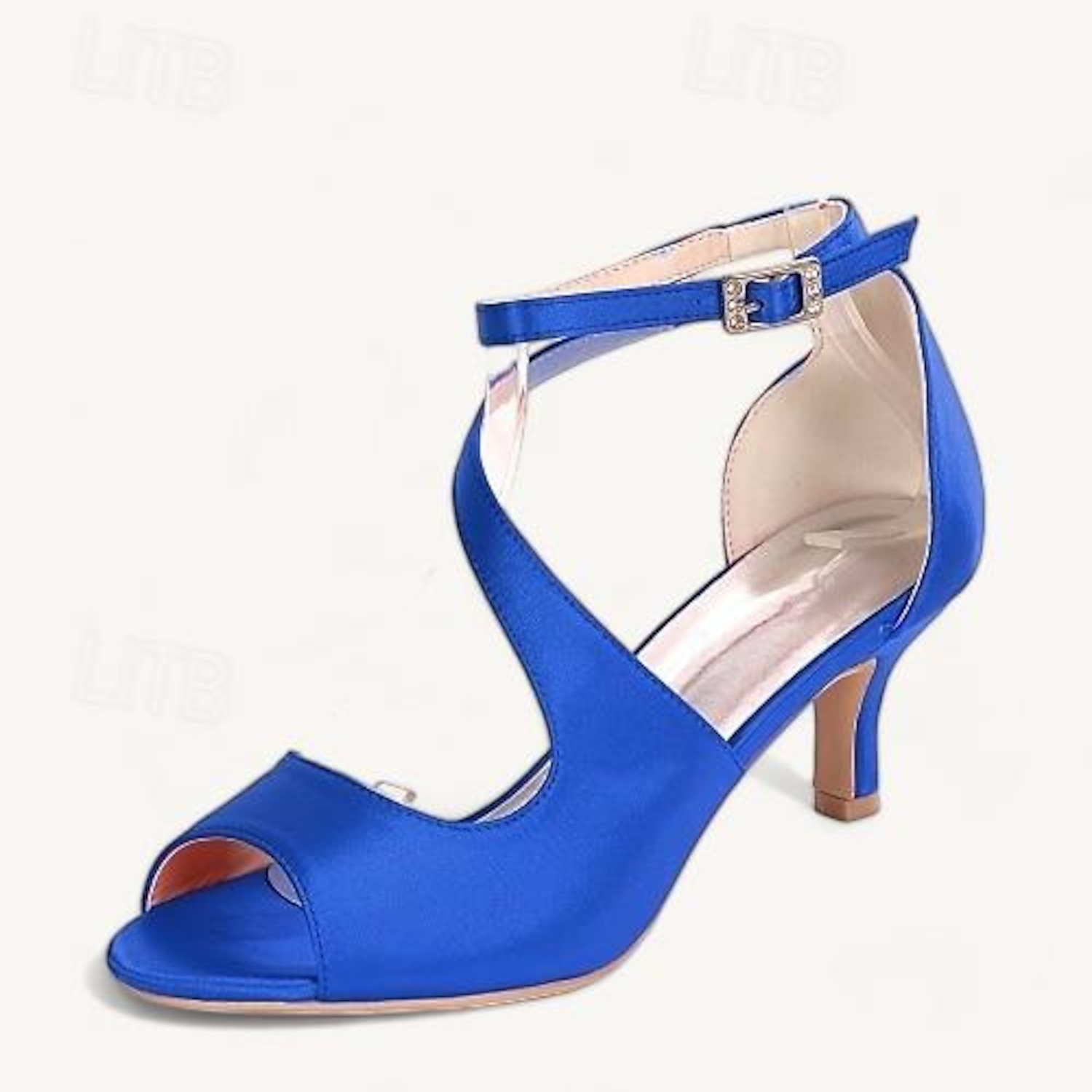 Women's Wedding Shoes Bridal Shoes Buckle Kitten Heel Open Toe Minimalism Satin Ankle Strap Black White Ivory 2025 - Image 7