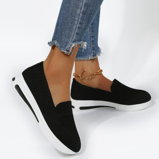 Women's Navy Blue Slip-On Walking Shoes - Breathable Mesh Comfort Sneakers for Casual, Travel, and Everyday Wear 2025 - Image 2