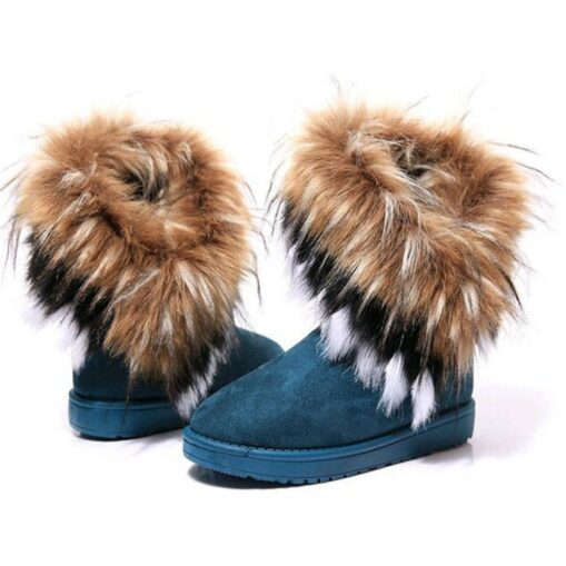 Women's Faux Fur Winter Boots with Fluffy Trim - Cozy and Stylish Cold Weather Footwear 2025