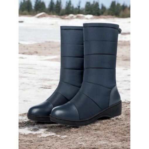 Women's Winter Snow Boots - Black Waterproof, Faux Fur Lined, Mid-Calf Warm Outdoor Shoes for Cold Weather 2025 - Image 3