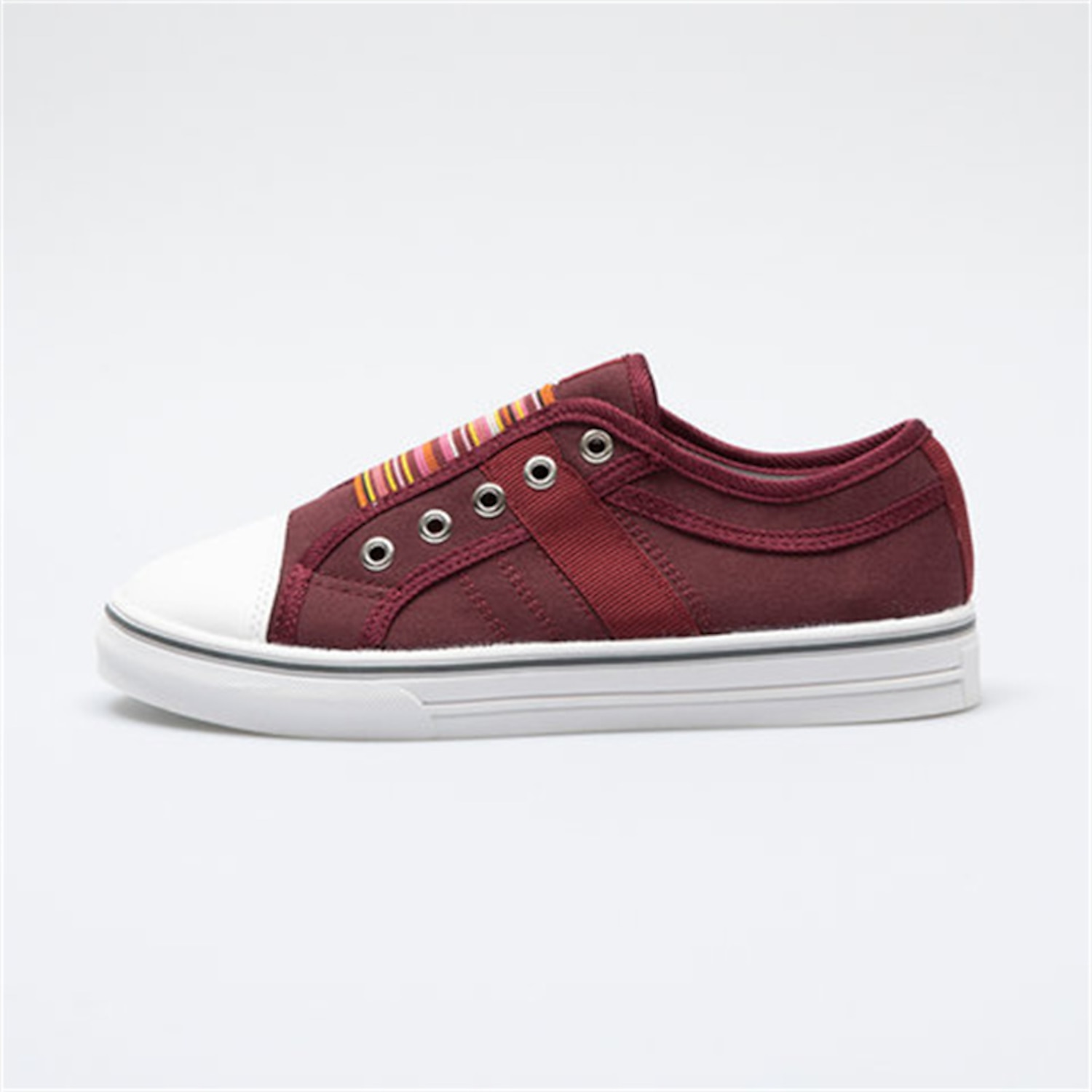 Women's Casual Slip-On Canvas Sneakers – Lightweight and Breathable Low-Top Shoes with Multicolor Striped Accent 2025 - Image 4