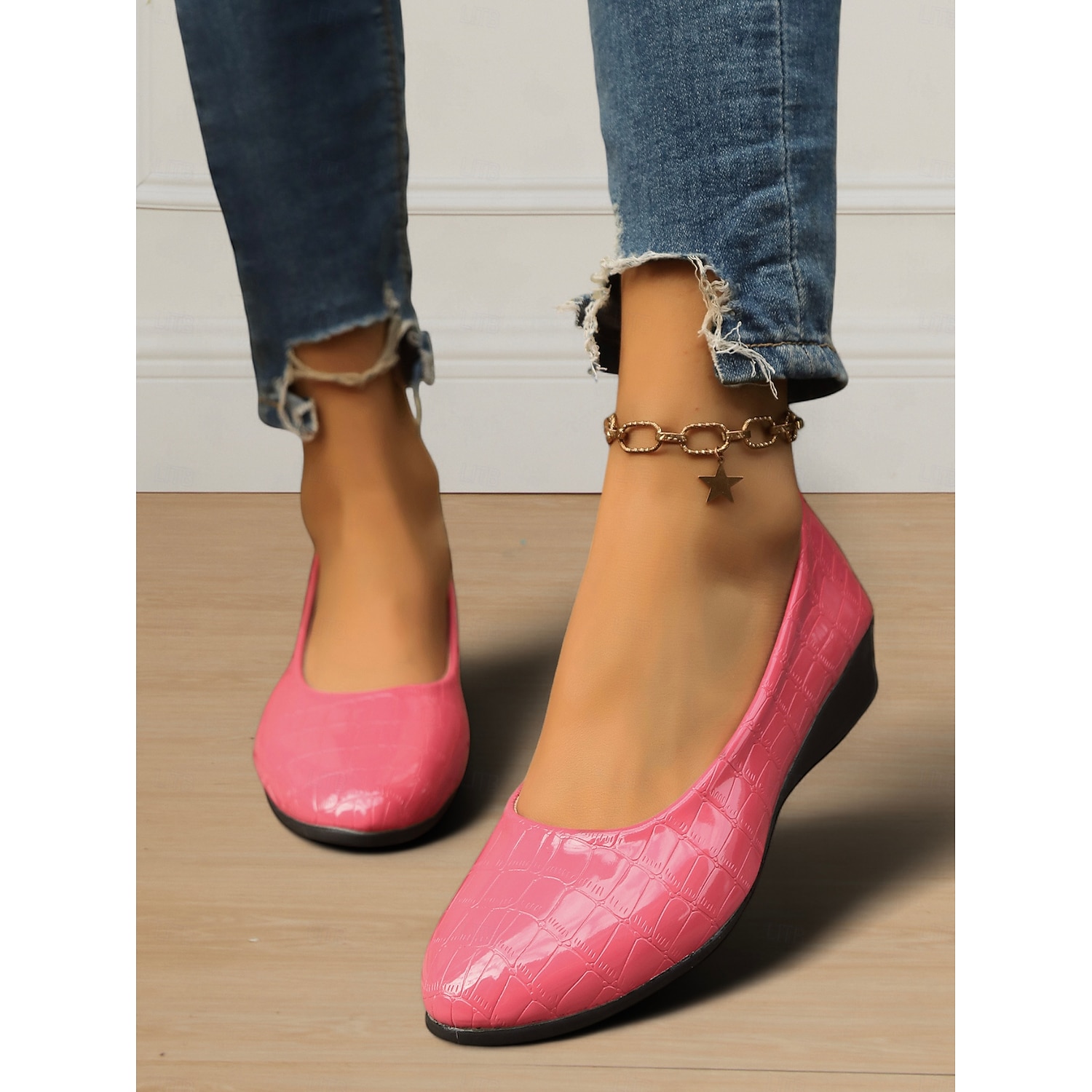 Women's Patent Leather Flats with Crocodile Pattern – Elegant and Comfortable Shoes for Office Wear and Formal Occasions 2025 - Image 6