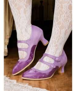 Women's Vintage Double Strap Mary Jane Heels – Retro Mid Heel Pumps with Button Closure for Formal & Casual Wear 2025