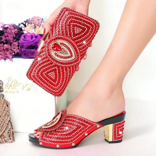 Women's Heels Wedding Shoes Sandals Dress Shoes Glitter Crystal Sequined Jeweled Sparkling Shoes Wedding Party Wedding Sandals Bridal Shoes Bridesmaid