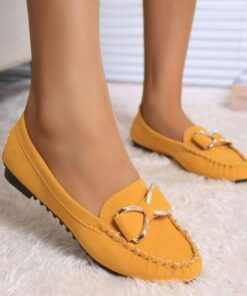 Women's Flats Slip-Ons Plus Size Comfort Shoes Work Daily Solid Color Bowknot Flat Heel Round Toe Elegant Business Casual Satin Loafer Black Yellow Re