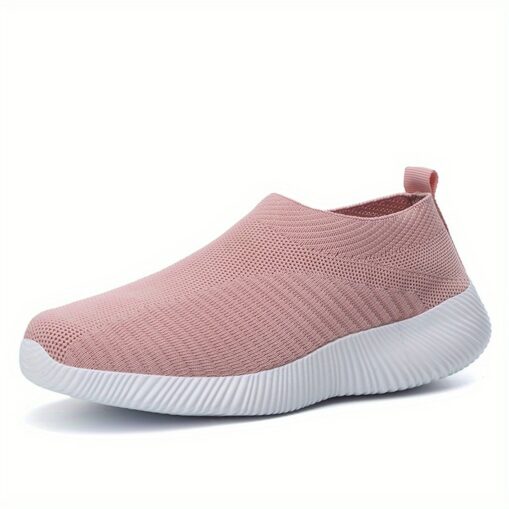 Women's Lightweight Black Slip-On Sneakers - Breathable Mesh Fabric, Comfortable All-Day Wear, Ideal for Work and Casual Outings 2025 - Image 5