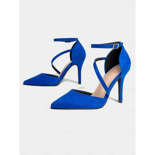 Women's Vibrant Fuchsia Pink Suede High Heel Sandals with Elegant Strappy Design, Perfect for Weddings and Formal Events 2025 - Image 3