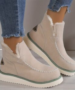 Women's Winter Ankle Boots with Faux Fur Lining and Platform Sole - Cozy and Stylish for Cold Weather 2025