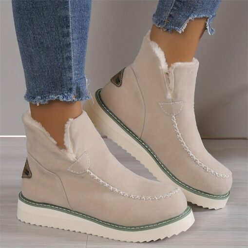 Women's Winter Ankle Boots with Faux Fur Lining and Platform Sole - Cozy and Stylish for Cold Weather 2025