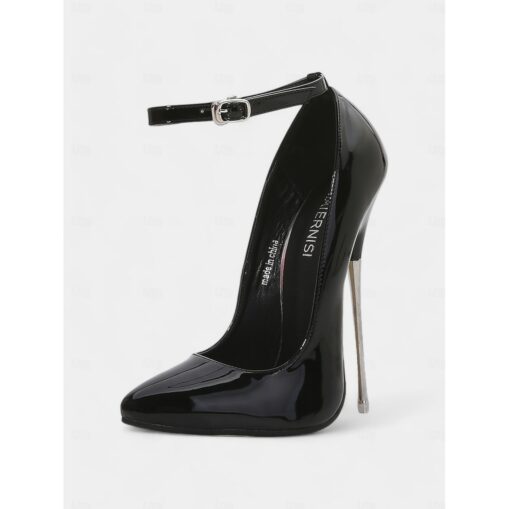 Women's Red Patent Leather Stiletto Heels with Ankle Strap - Sexy and Elegant Perfect for Night Out or Formal Events 2025 - Image 2