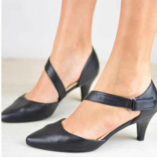 Women's Heels Pumps Dress Shoes Party Outdoor Daily Kitten Heel Pointed Toe Fashion Minimalism Faux Leather Ankle Strap Black White Blue 2025 - Image 5