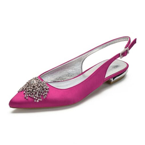 Women's Purple Satin Bridal Slingback Flats with Rhinestone Embellishments – Elegant Wedding Shoes for Brides 2025 - Image 12