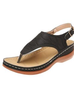 Women's T-Strap Wedge Sandals, Casual Open Toe Boho Flip Flops with Adjustable Buckle - Perfect for Summer Beach and Daily Wear 2025