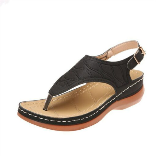 Women's T-Strap Wedge Sandals, Casual Open Toe Boho Flip Flops with Adjustable Buckle - Perfect for Summer Beach and Daily Wear 2025