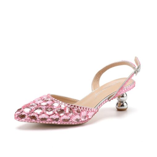 Women's Blue Rhinestone Slingback Heels - Perfect for Weddings and Evening Parties 2025 - Image 16
