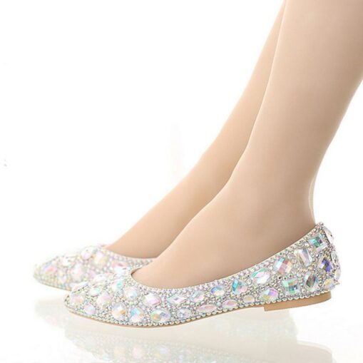 Women's Multi-Color Rhinestone Flat Shoes – Sparkling Pointed-Toe Flats for Weddings, Parties, or Evening Events 2025 - Image 10