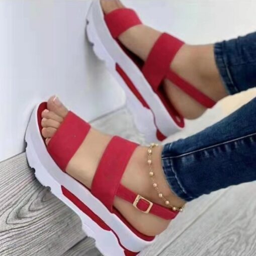 Women's White Platform Sandals with Adjustable Straps - Chunky Sole Open-Toe Summer Shoes 2025 - Image 5