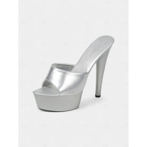 Women's Red Patent Leather Platform High Heels with Open-Toe Design – Sexy Stiletto Mules for Parties and Clubwear 2025 - Image 6