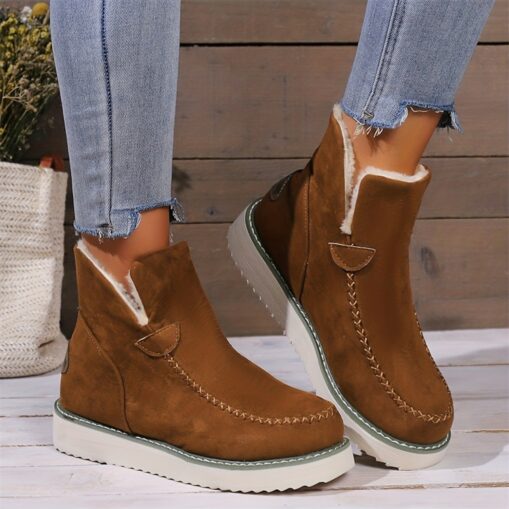 Women's Winter Ankle Boots with Faux Fur Lining and Platform Sole - Cozy and Stylish for Cold Weather 2025 - Image 2