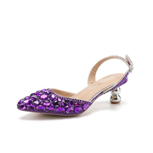 Women's Blue Rhinestone Slingback Heels - Perfect for Weddings and Evening Parties 2025 - Image 18