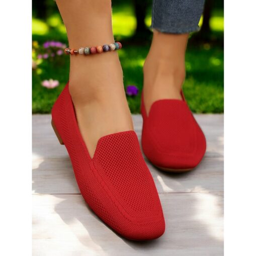 Slip-On Flyknit Shoes with Soft Knit Upper, Casual Style and Foldable Cushioned Sole for Comfortable Summer Wear and Daily Activities 2025 - Image 3
