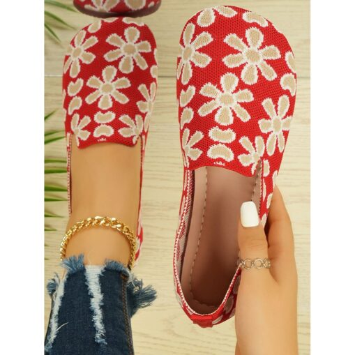 Women's Breathable Black Floral Slip-On Barefoot Flats with Soft Sole - Perfect for Everyday Wear 2025 - Image 2