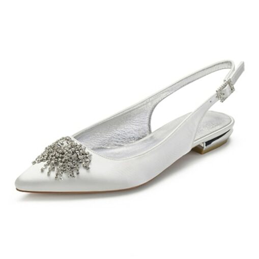Women's Purple Satin Bridal Slingback Flats with Rhinestone Embellishments – Elegant Wedding Shoes for Brides 2025 - Image 8