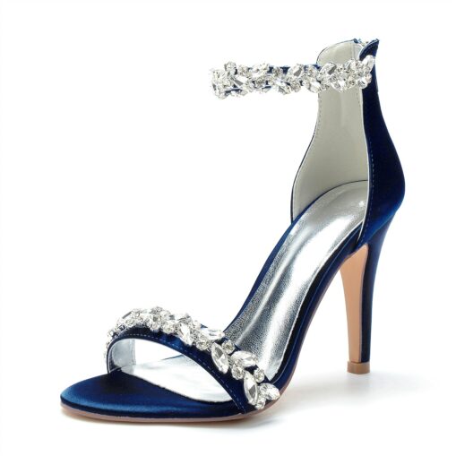 Women's Wedding Shoes Bling Bling Sparkling Shoes Bridal Shoes Crystal Stiletto Pointed Toe Minimalism Satin Zipper Green / Blue Black White 2025 - Image 6