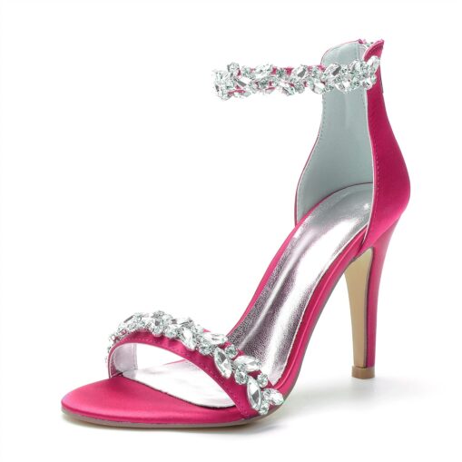 Women's Wedding Shoes Bling Bling Sparkling Shoes Bridal Shoes Crystal Stiletto Pointed Toe Minimalism Satin Zipper Green / Blue Black White 2025 - Image 18