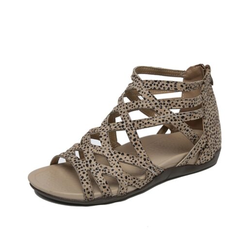 Women's Gladiator Style Flat Sandals - Strappy Open-Toe Summer Shoes in Denim Blue 2025 - Image 4