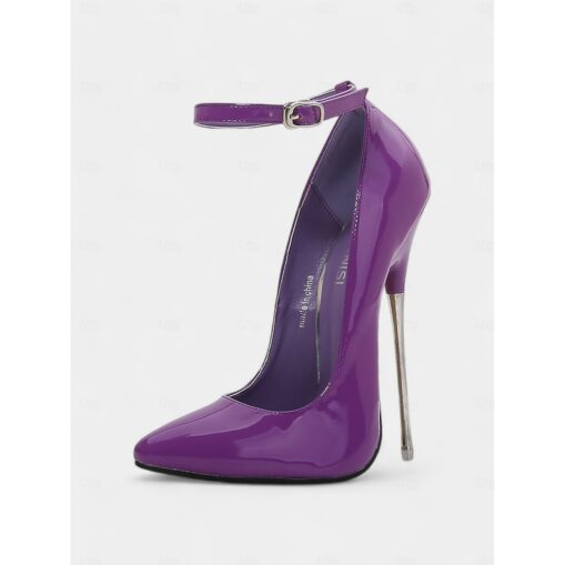 Women's Red Patent Leather Stiletto Heels with Ankle Strap - Sexy and Elegant Perfect for Night Out or Formal Events 2025 - Image 3