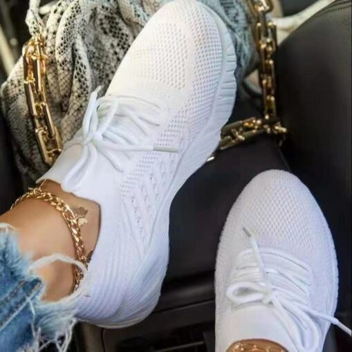 Women's Breathable Lightweight Knit Sneakers - Casual Walking Shoes for Everyday Comfort 2025