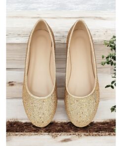 Women's Gold Glitter Ballet Flats with Pointed Toe | Perfect for Wedding, Parties and Special Occasions 2025
