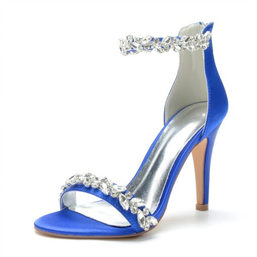 Women's Wedding Shoes Bling Bling Sparkling Shoes Bridal Shoes Crystal Stiletto Pointed Toe Minimalism Satin Zipper Green / Blue Black White 2025 - Image 16