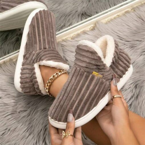 Women's Pink Plush Indoor Slippers with Fleece Lining – Cozy Non-Slip Winter House Shoes for Home Comfort 2025 - Image 2