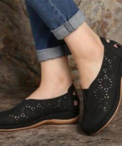 Women's Slip-Ons Loafers Plus Size Comfort Shoes Outdoor Daily Solid Color Summer Cut Out Flat Heel Round Toe Classic Casual Minimalism Faux Leather L