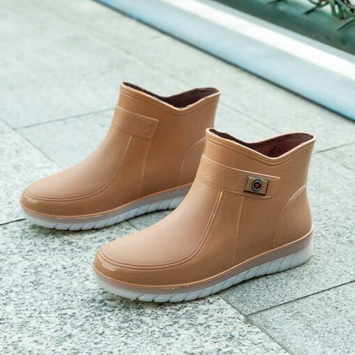 Women's Waterproof Short Rain Boots with Faux Fur Lining, Non-Slip Sole, and Multiple Color Options – Perfect for Winter Outdoor Activities 2025 - Image 3