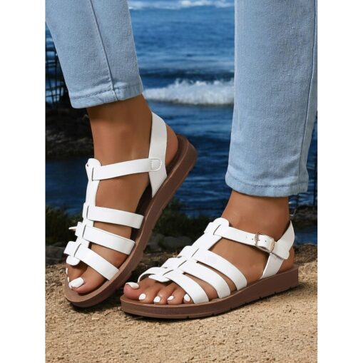 Women's Comfortable Black Gladiator Sandals Perfect for Beach Vacations and Casual Wear 2025 - Image 2