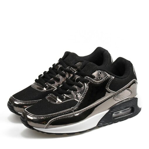 Women's Gold Metallic Running Shoes with Air Cushion Sole for Sports and Fashion 2025 - Image 2