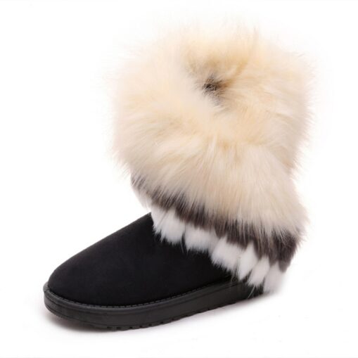 Women's Faux Fur Winter Boots with Fluffy Trim - Cozy and Stylish Cold Weather Footwear 2025 - Image 4