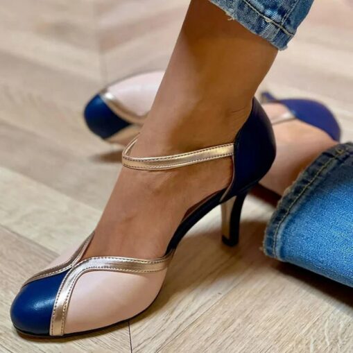 Women's Vintage Green & Gold Suede T-Strap Heels, Retro-Inspired Fashion Shoes for Special Occasions and Everyday Elegance 2025 - Image 2