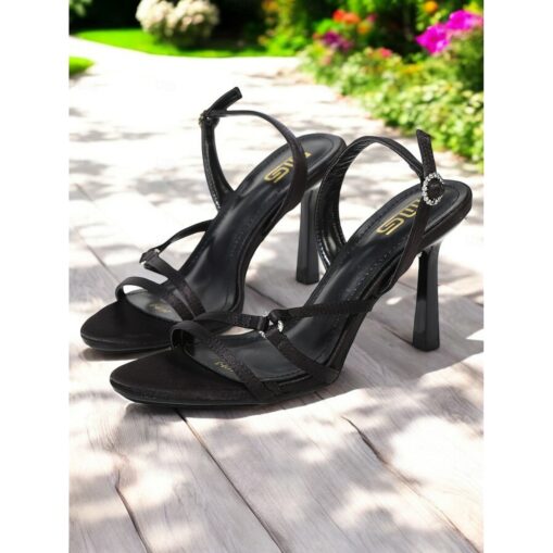 Women's Strappy Satin Stiletto Heels – Elegant Open-Toe High Heel Sandals with Rhinestone Buckle for Evening, Party & Formal Wear 2025 - Image 3